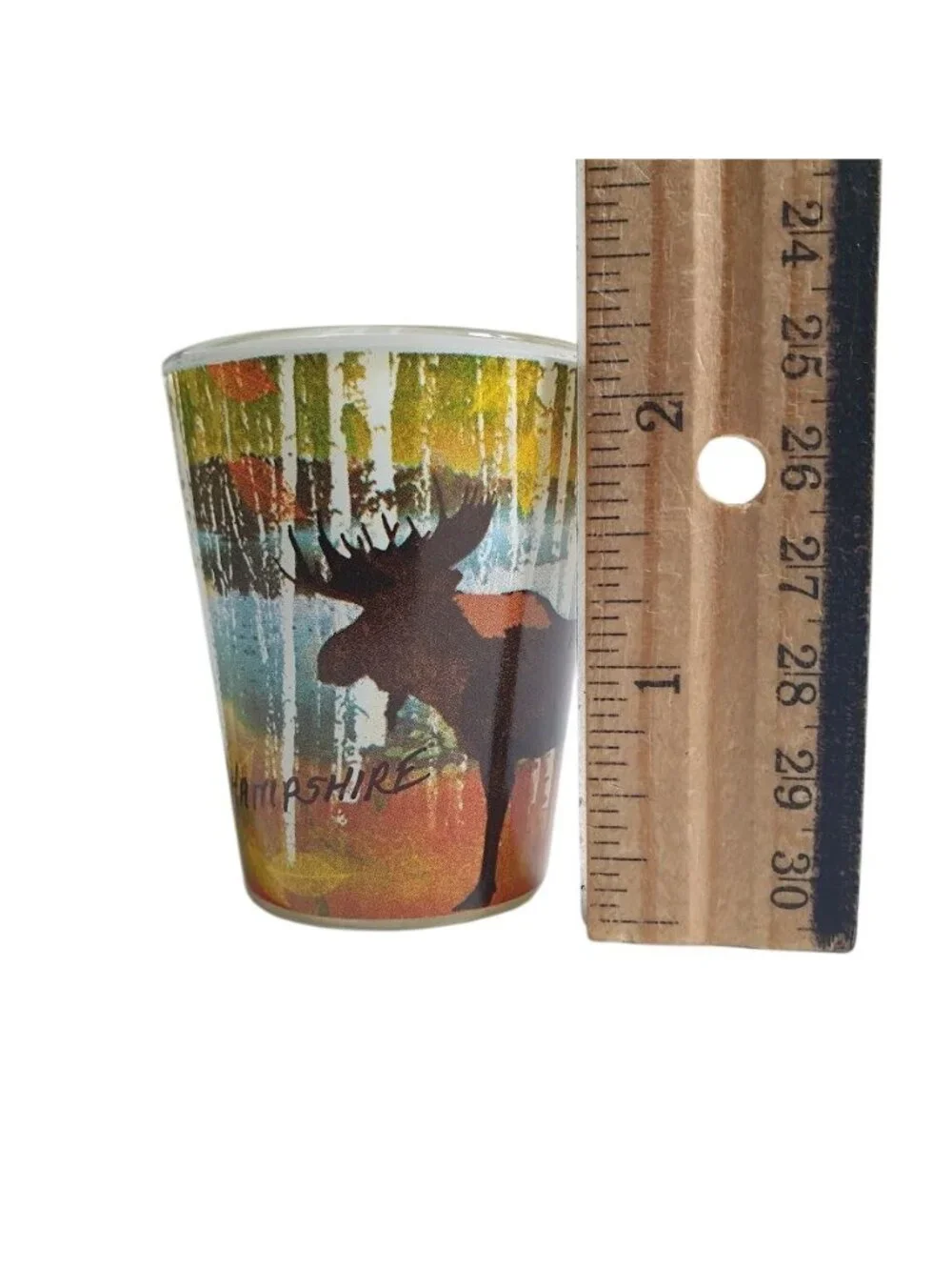 New Hampshire Moose Shot Glass Scenic Design Cape Shore Collectible Yarmouth ME